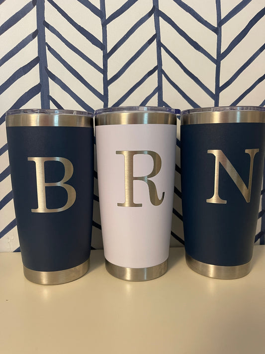 Custom Tall Lasered Engraved Stainless Steel Tumblers