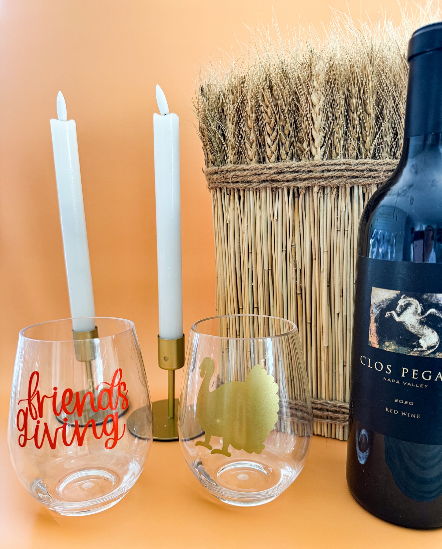Thanksgiving & Friendsgiving Acrylic Wine Glasses
