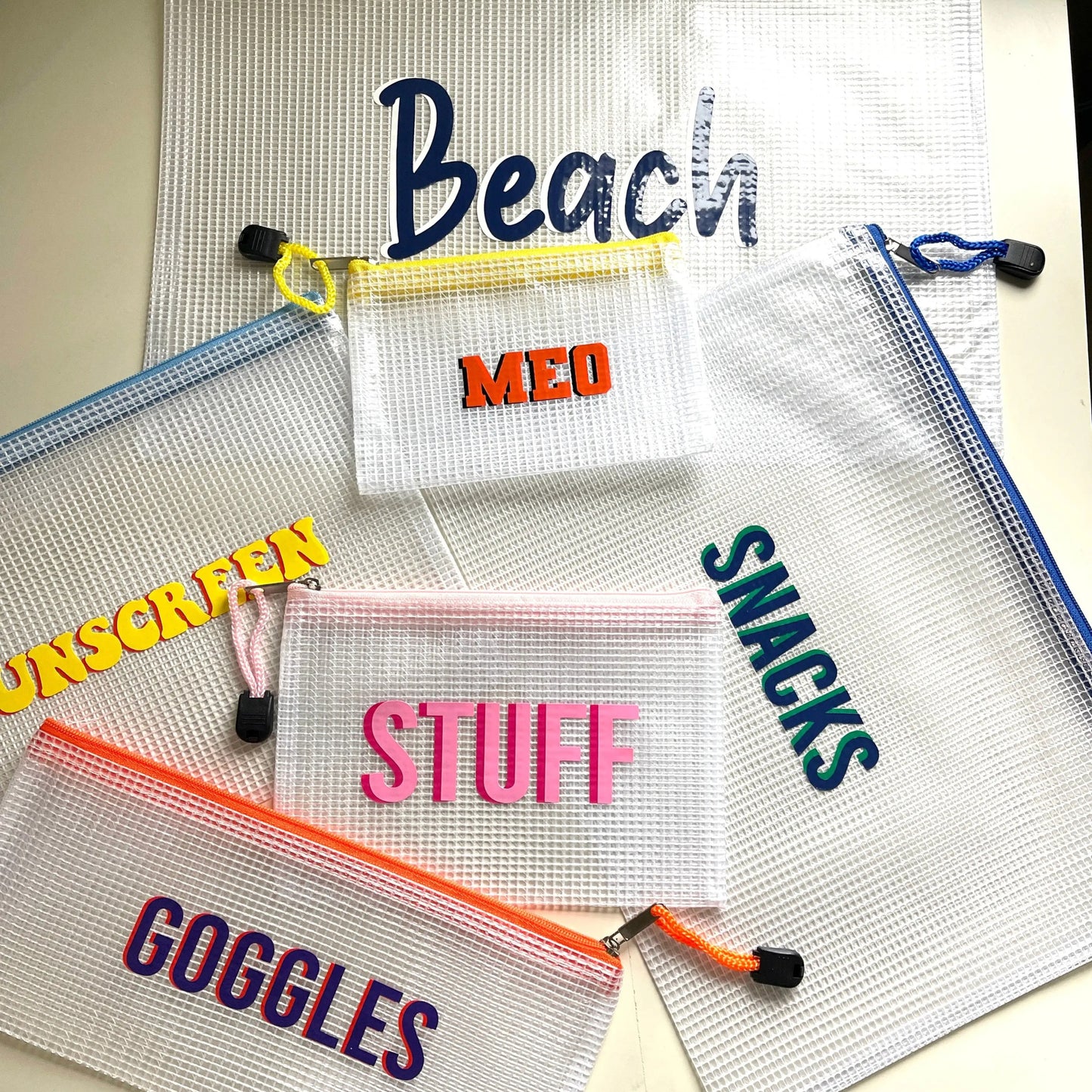 Custom Shadow Monogram Zipper Pouches Everything Labeled