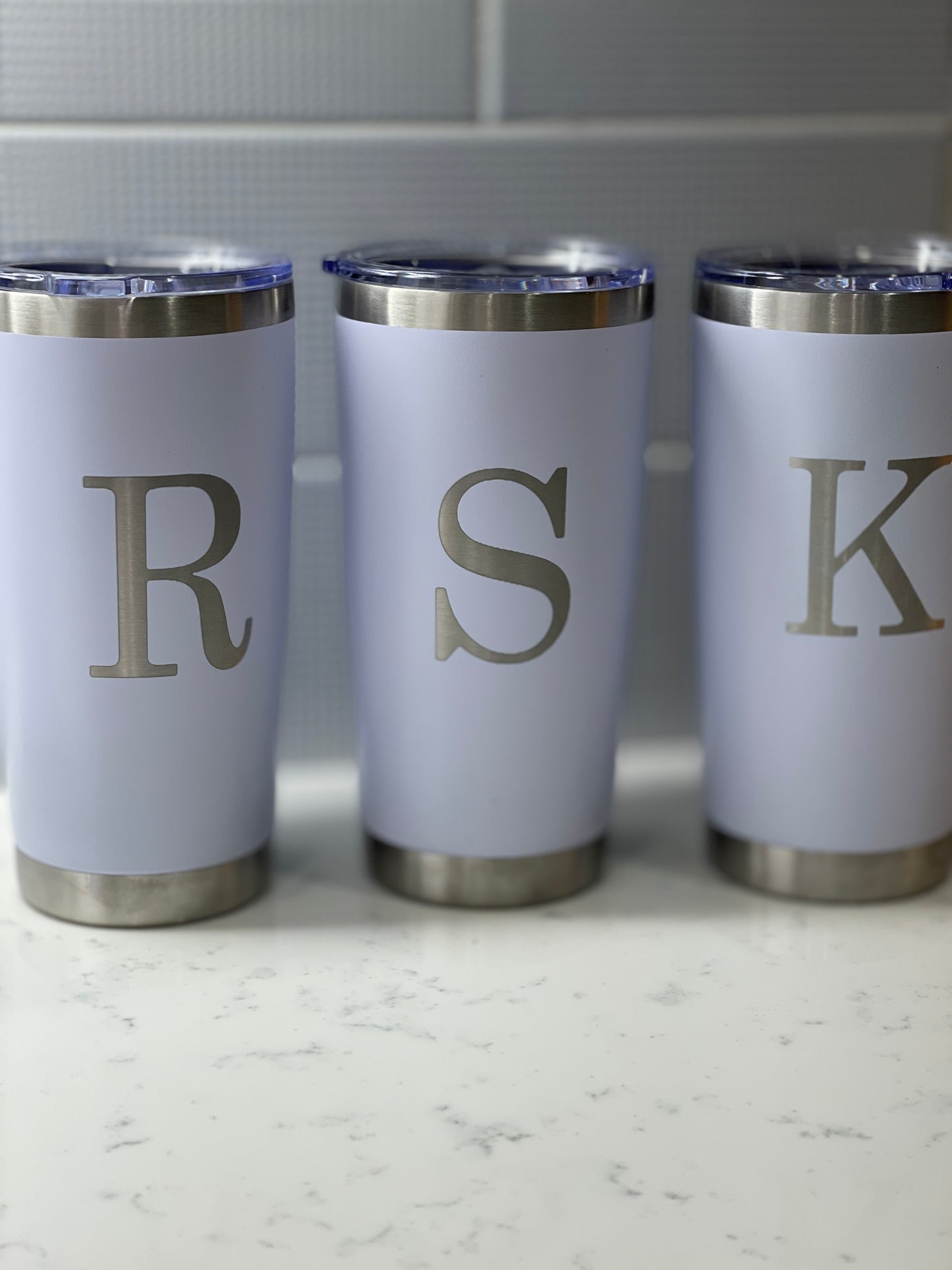 Custom Tall Lasered Engraved Stainless Steel Tumblers