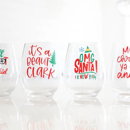 Holiday Acrylic Wine Glasses | Gifts for Movie Lovers