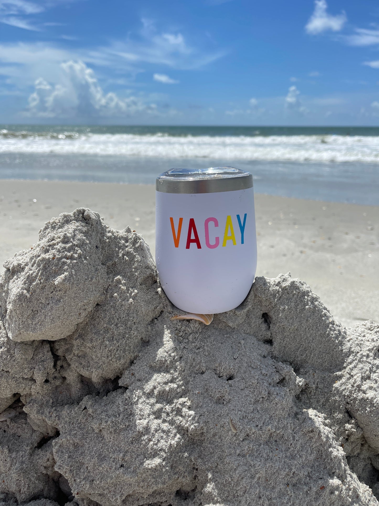 Vacay Stainless Steel Tumbler – 12 oz Insulated Vacation Drinkware Everything Labeled
