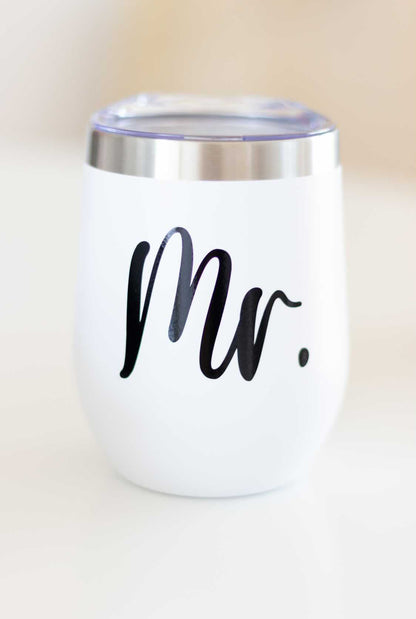 Mr. & Mrs. Drinkware – Personalized Wedding Tumblers Everything Labeled