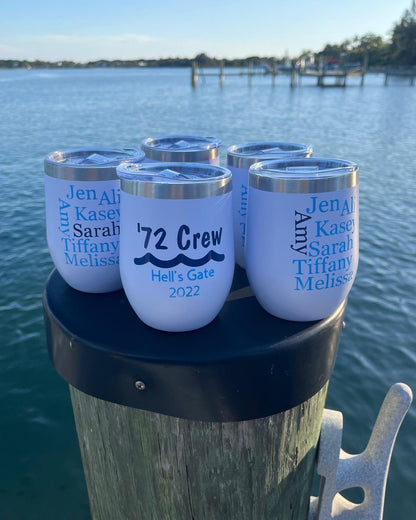 Custom Stainless Steel Tumbler with Lid | Personalized 12 oz Stemless Tumbler Everything Labeled