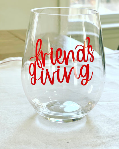 Thanksgiving & Friendsgiving Acrylic Wine Glasses