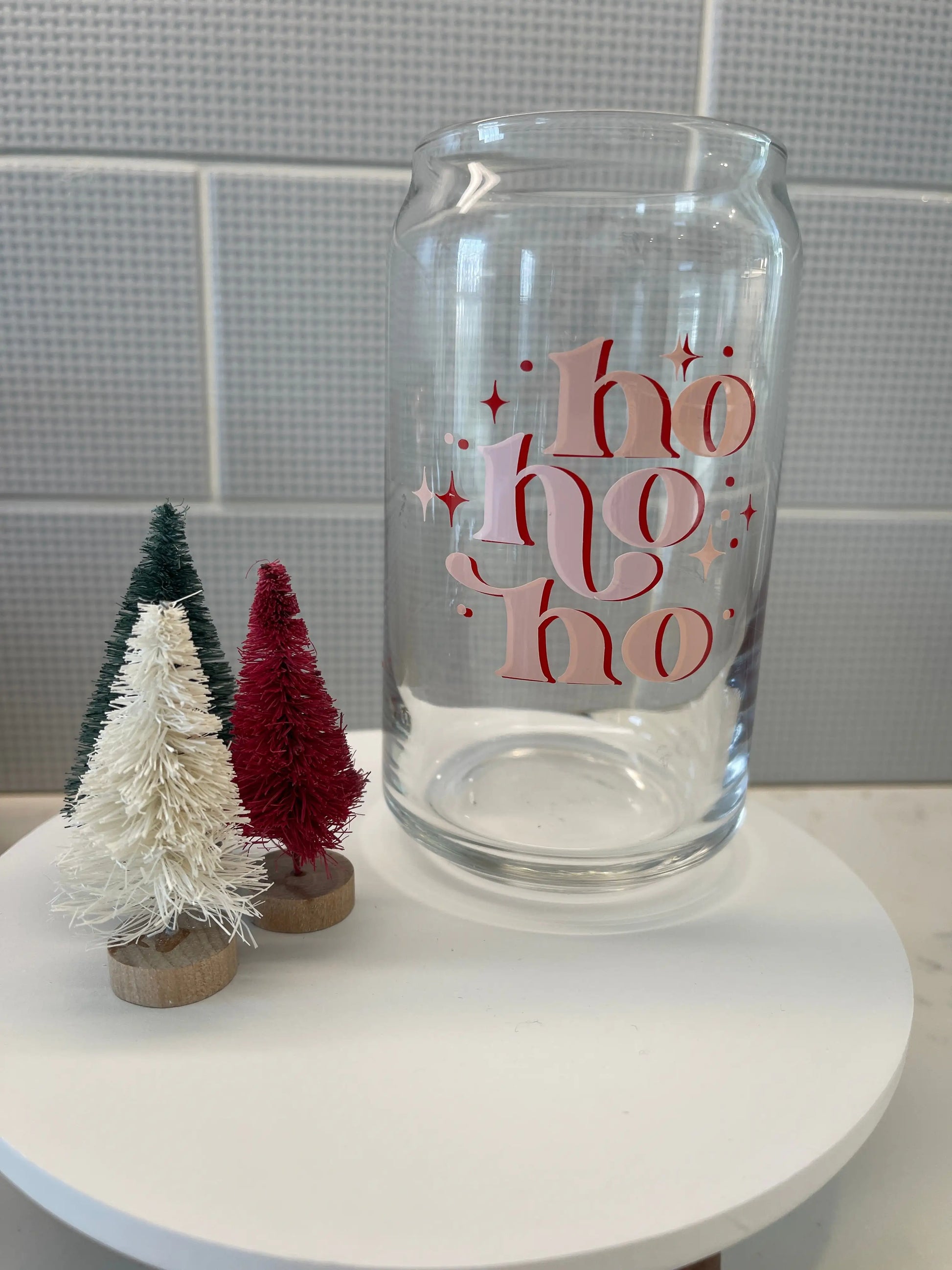 Custom Glass Mugs with Bamboo Lid and Straw Everything Labeled