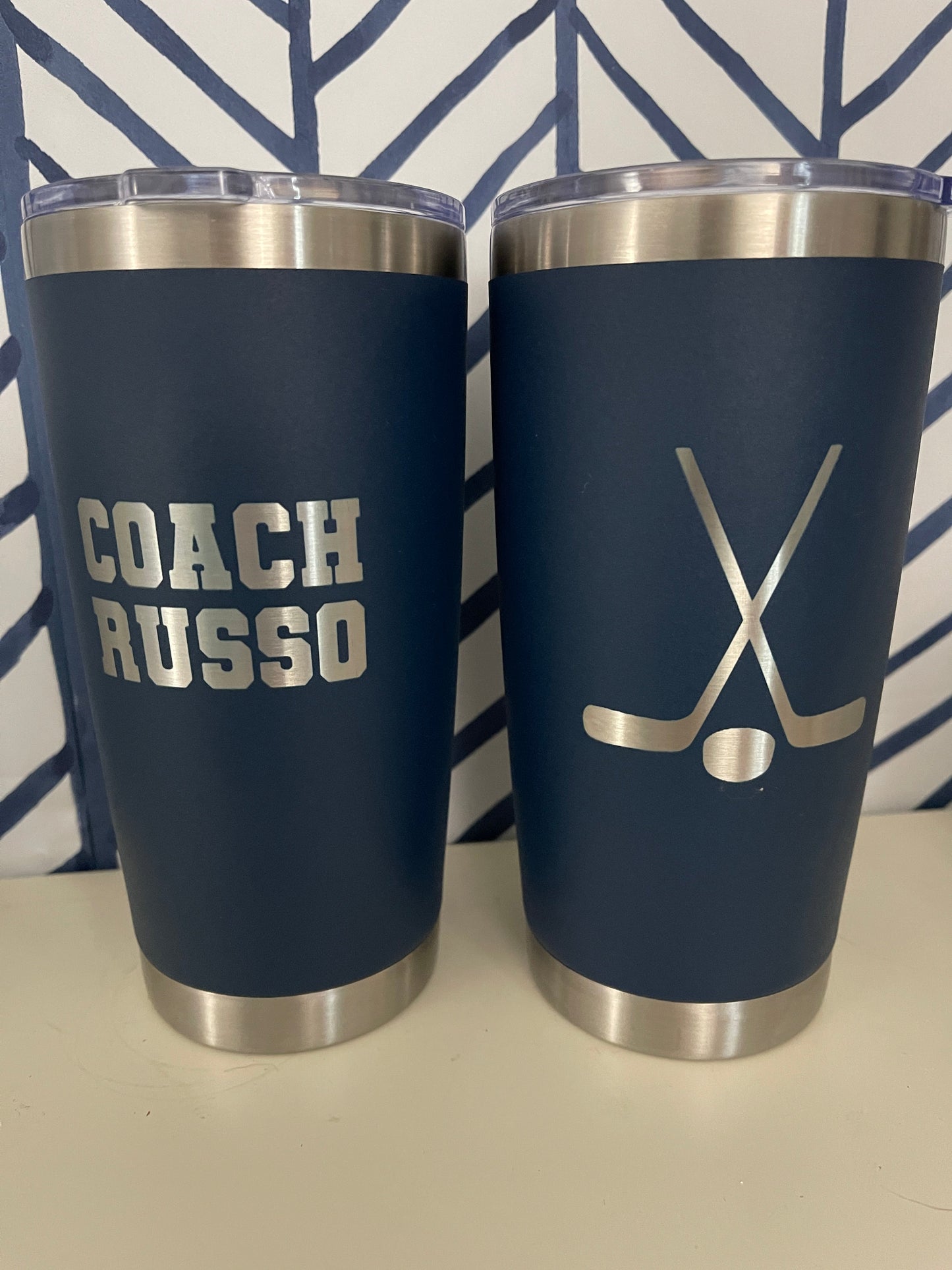 Custom Tall Stainless Steel Tumbler with Lid | Personalized 20 oz Insulated Tumbler Everything Labeled