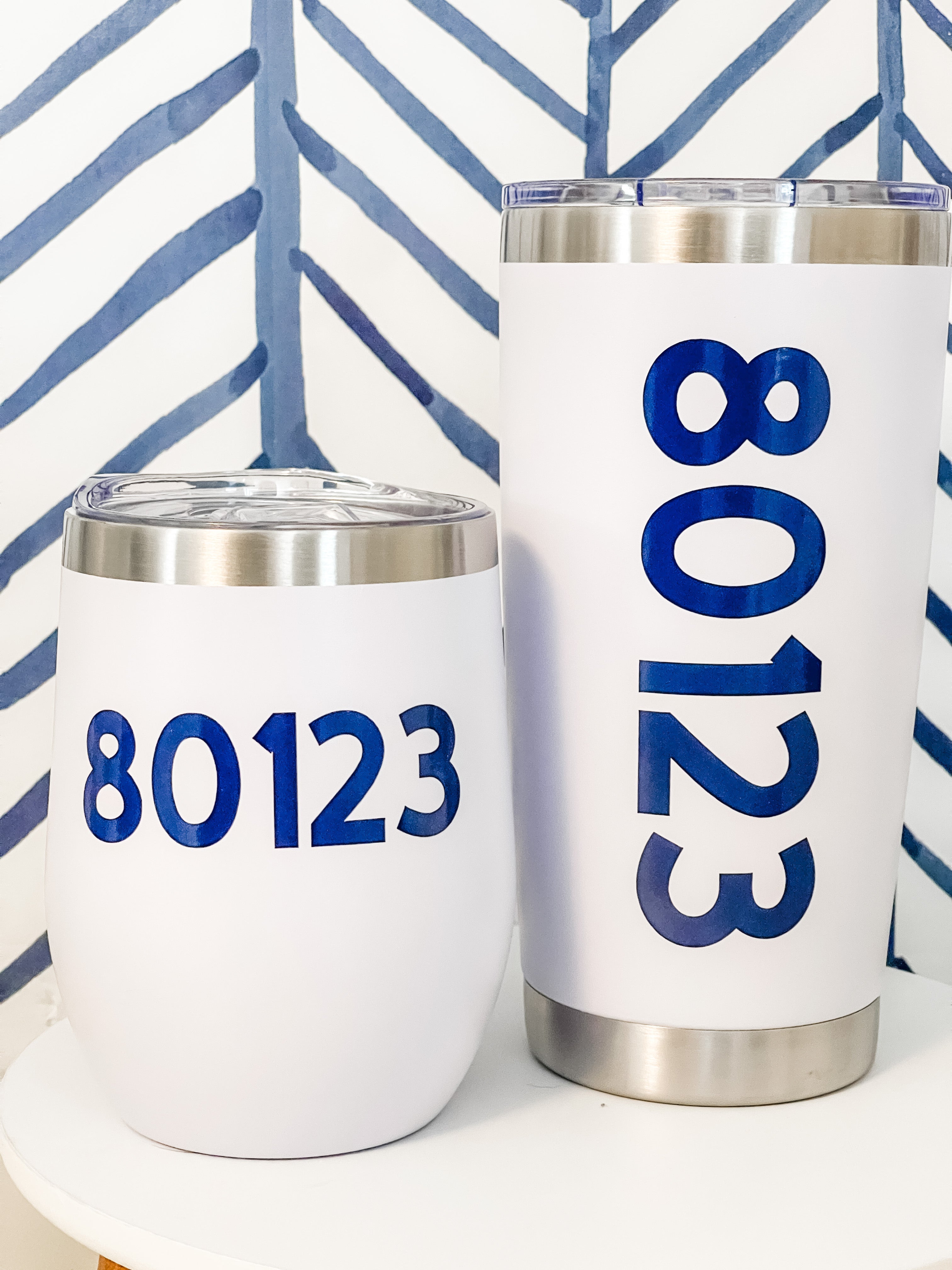 Custom Zip Code Drinkware | Personalized Hometown Tumblers, Glasses & Wine Cups