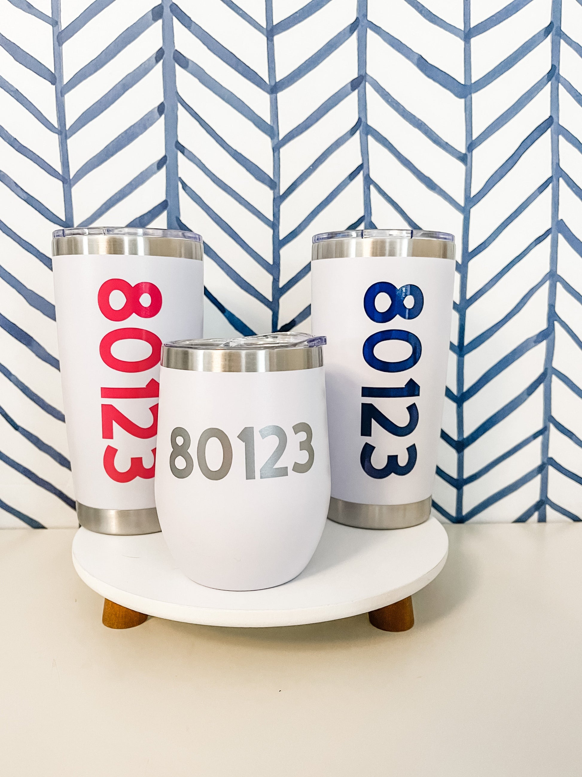 Custom Zip Code Drinkware | Personalized Hometown Tumblers, Glasses & Wine Cups Everything Labeled