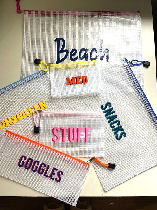 Custom Shadow Monogram Zipper Pouches Everything Labeled