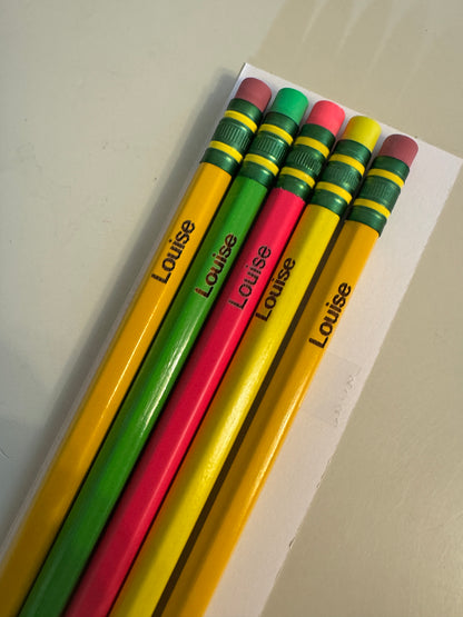 Custom Engraved Ticonderoga Pencils  | 6 or 12 Pack of Pencils | Pastel Pencils