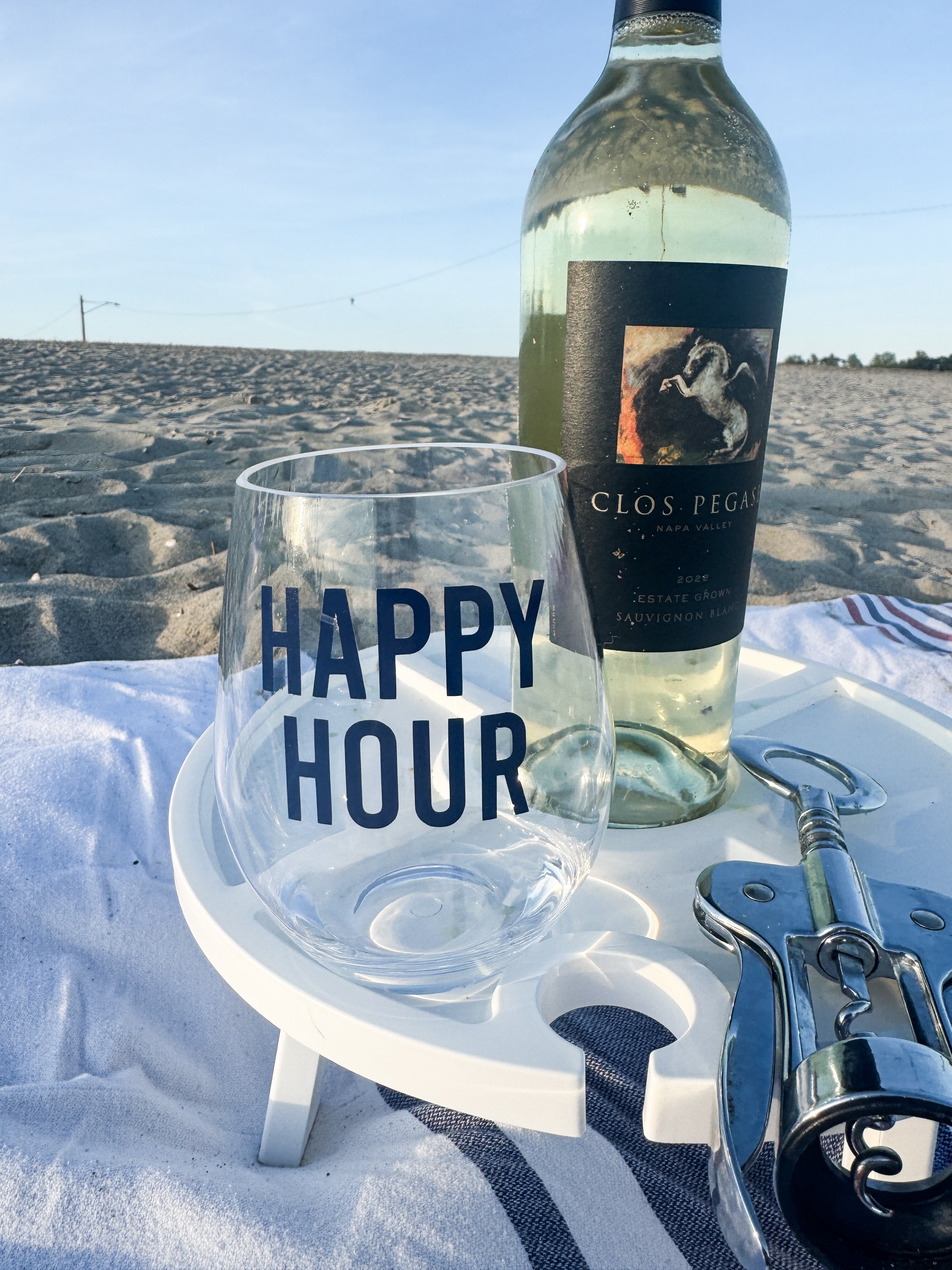 Happy Hour Acrylic Wine Glass | 20 oz Stemless Wine Glass