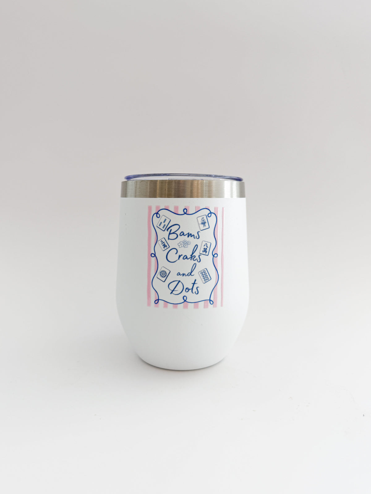 Mahjong Short Tumbler |Bam Craks Dots Everything Labeled