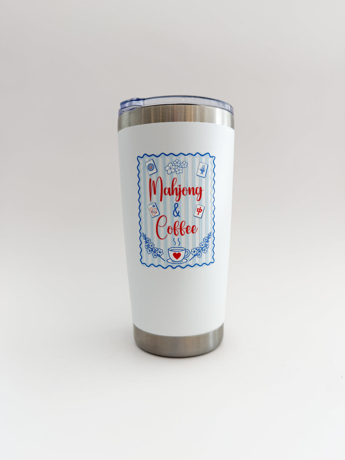 Mahjong & Coffee Tall Tumbler | 20 oz Insulated Cup Everything Labeled