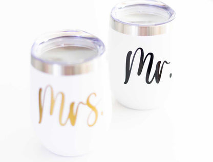 Mr. & Mrs. Drinkware – Personalized Wedding Tumblers Everything Labeled