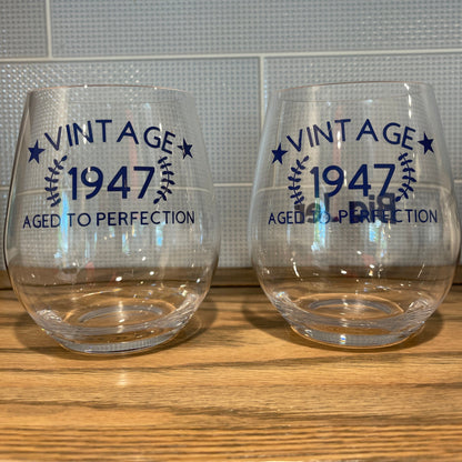 Custom Acrylic Wine Glass | Personalized 20 oz Stemless Wine Glass Everything Labeled