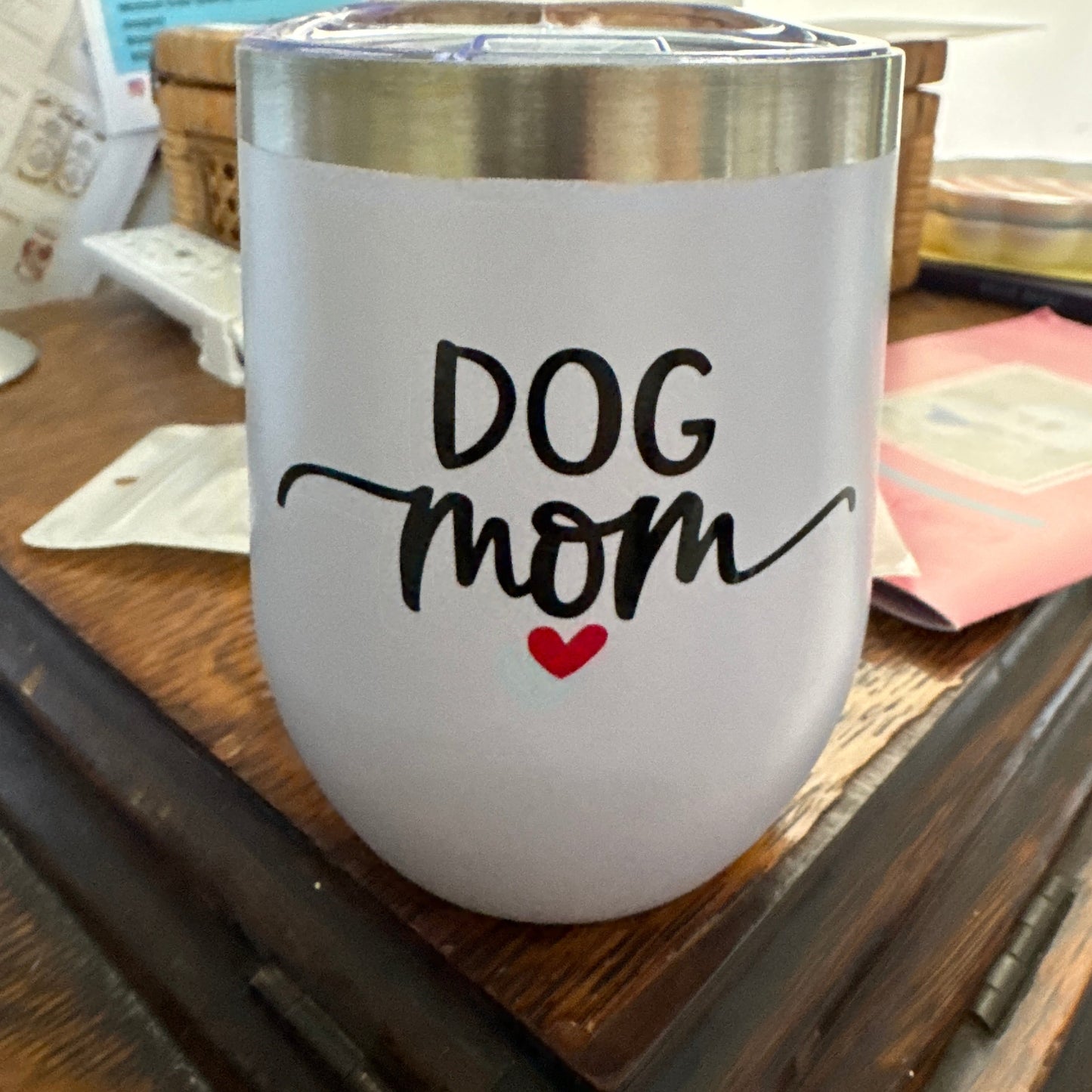 Dog Mom Stainless Steel Tumbler – 12 oz Insulated Dog Lover Gift Everything Labeled