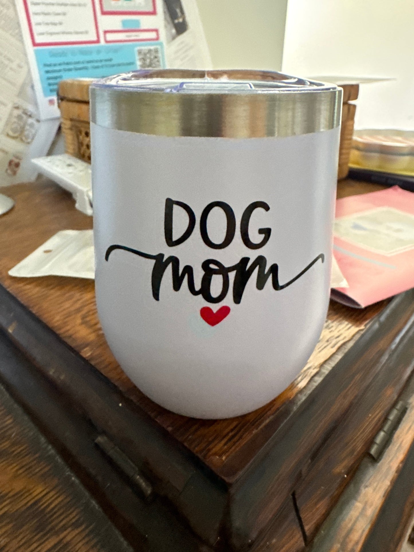 Dog Mom Stainless Steel Tumbler – 12 oz Insulated Dog Lover Gift Everything Labeled