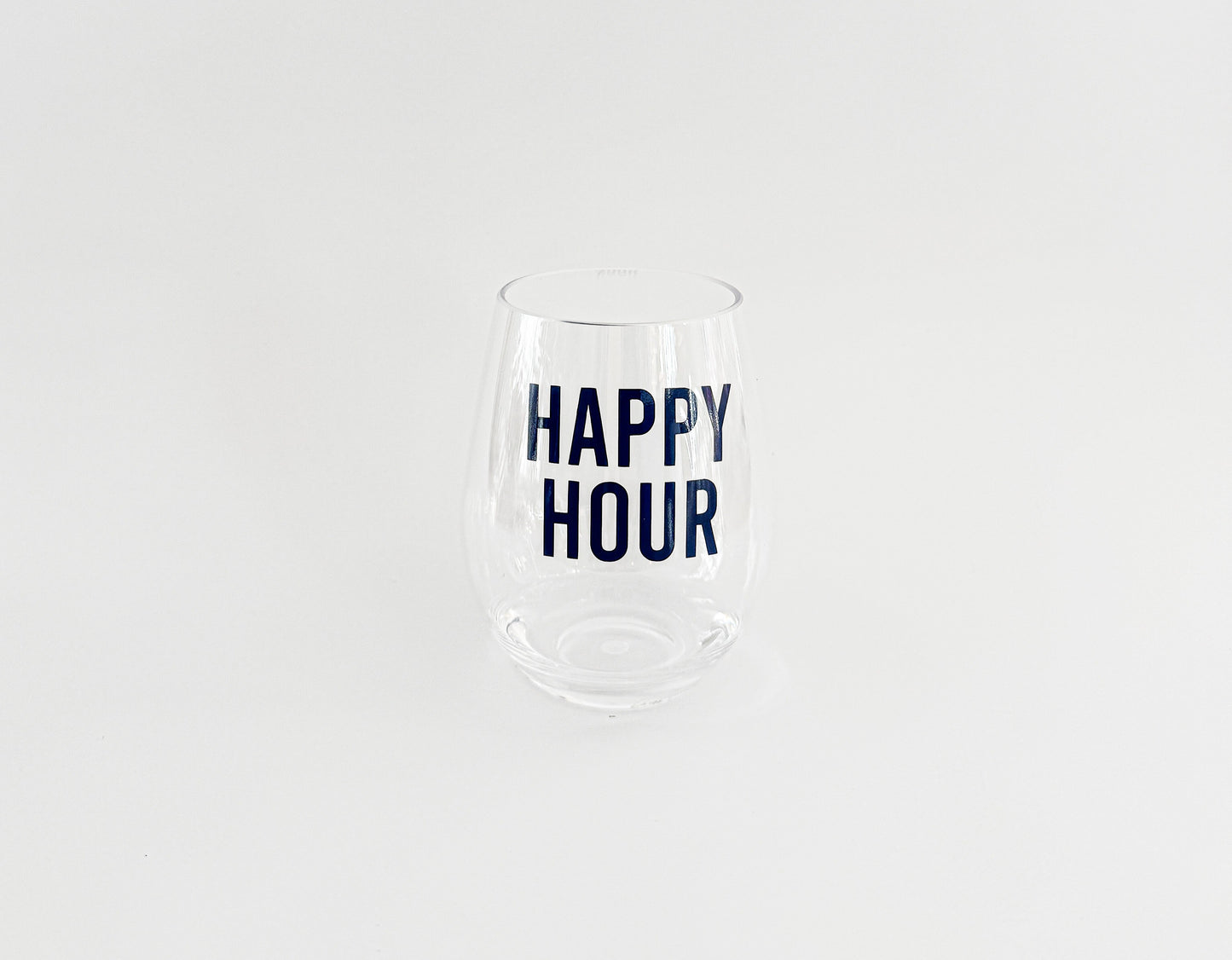 Happy Hour Acrylic Wine Glass Everything Labeled