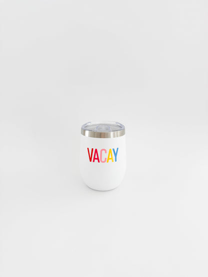 Vacay Stainless Steel Tumbler – 12 oz Insulated Vacation Drinkware Everything Labeled