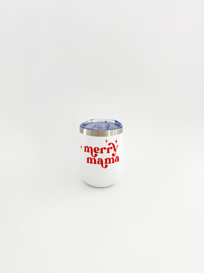 Merry Mama Stainless Steel Tumbler – Fun Holiday Drinkware