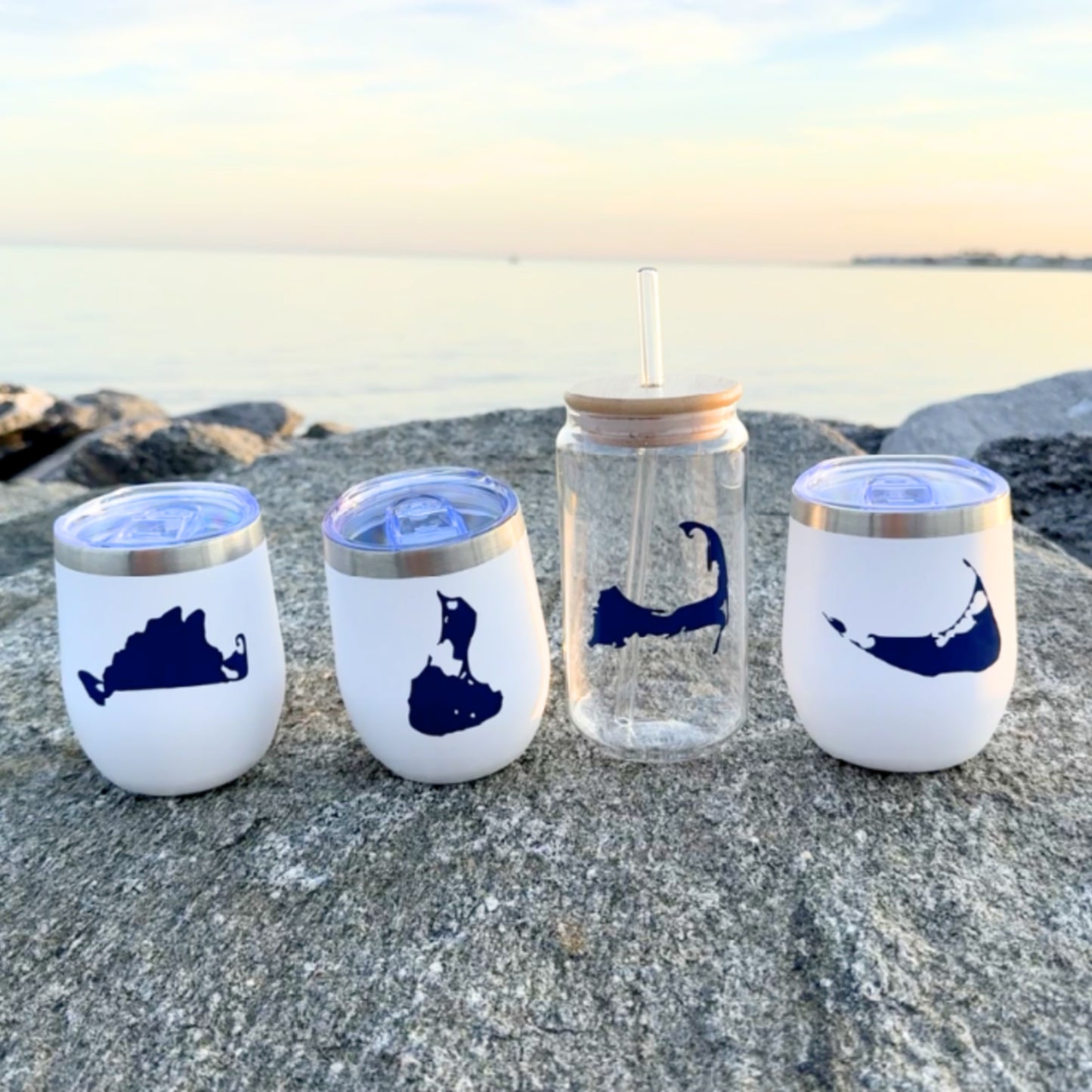 Island Collection Drinkware – Nantucket, Cape Cod, Martha’s Vineyard & Block Island Everything Labeled