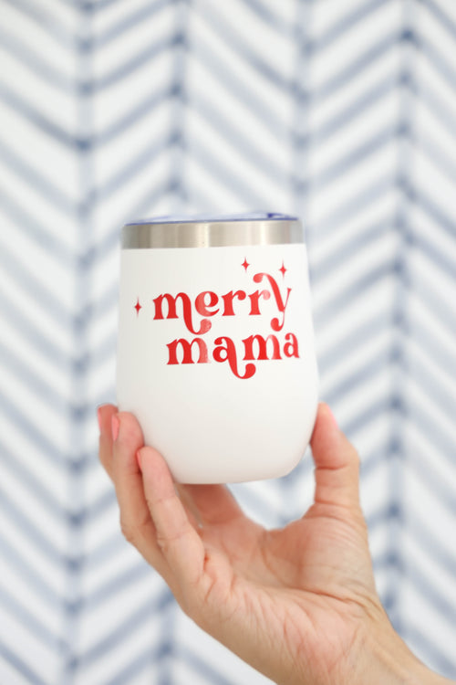Merry Mama Stainless Steel Tumbler – Fun Holiday Drinkware