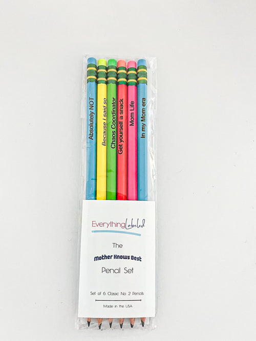 Mom Life Engraved Ticonderoga Pencils  | 6 or 12 Pack of Pencils |  Neon Pencils