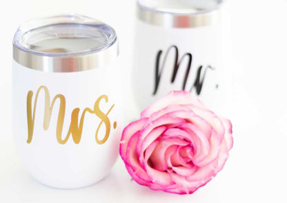 Mr. & Mrs. Drinkware – Personalized Wedding Tumblers Everything Labeled