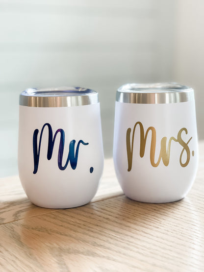 Mr. & Mrs. Drinkware – Personalized Wedding Tumblers Everything Labeled