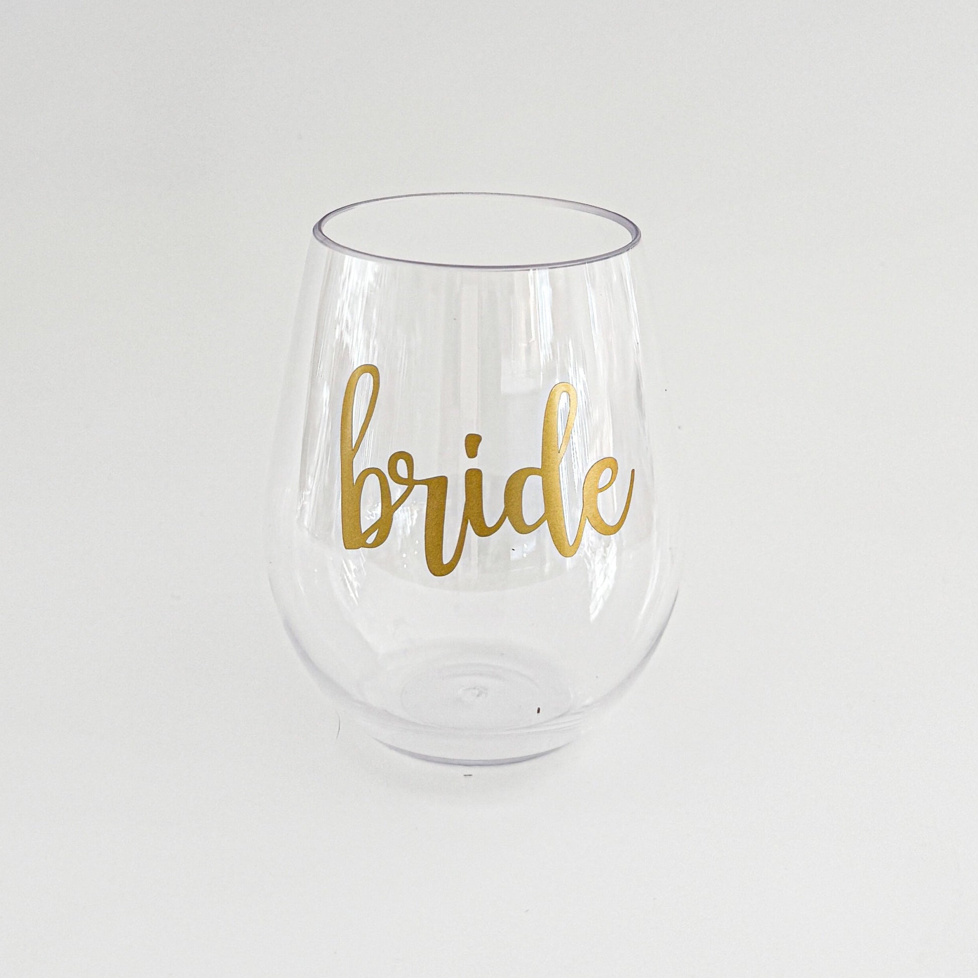 Bridal Party Wine Glass – Bridesmaid & Maid of Honor Acrylic Wine Glass Everything Labeled
