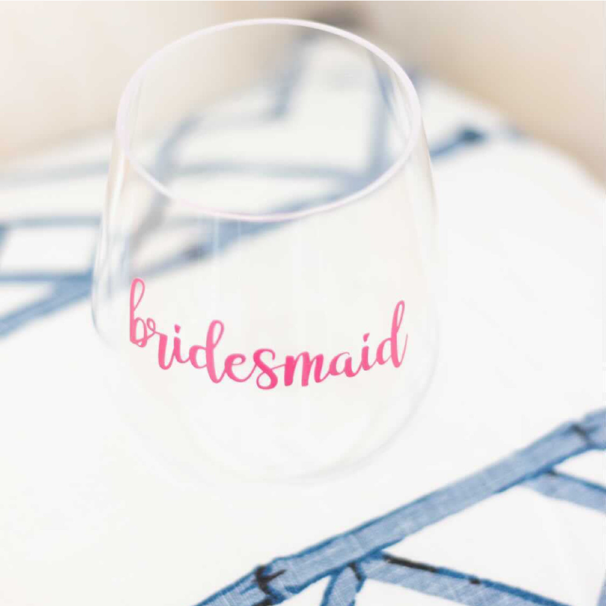 Bridal Party Wine Glass – Bridesmaid & Maid of Honor Acrylic Wine Glass Everything Labeled
