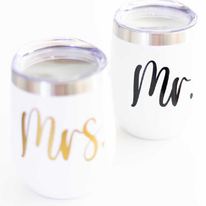 Mr. & Mrs. Drinkware – Personalized Wedding Tumblers Everything Labeled