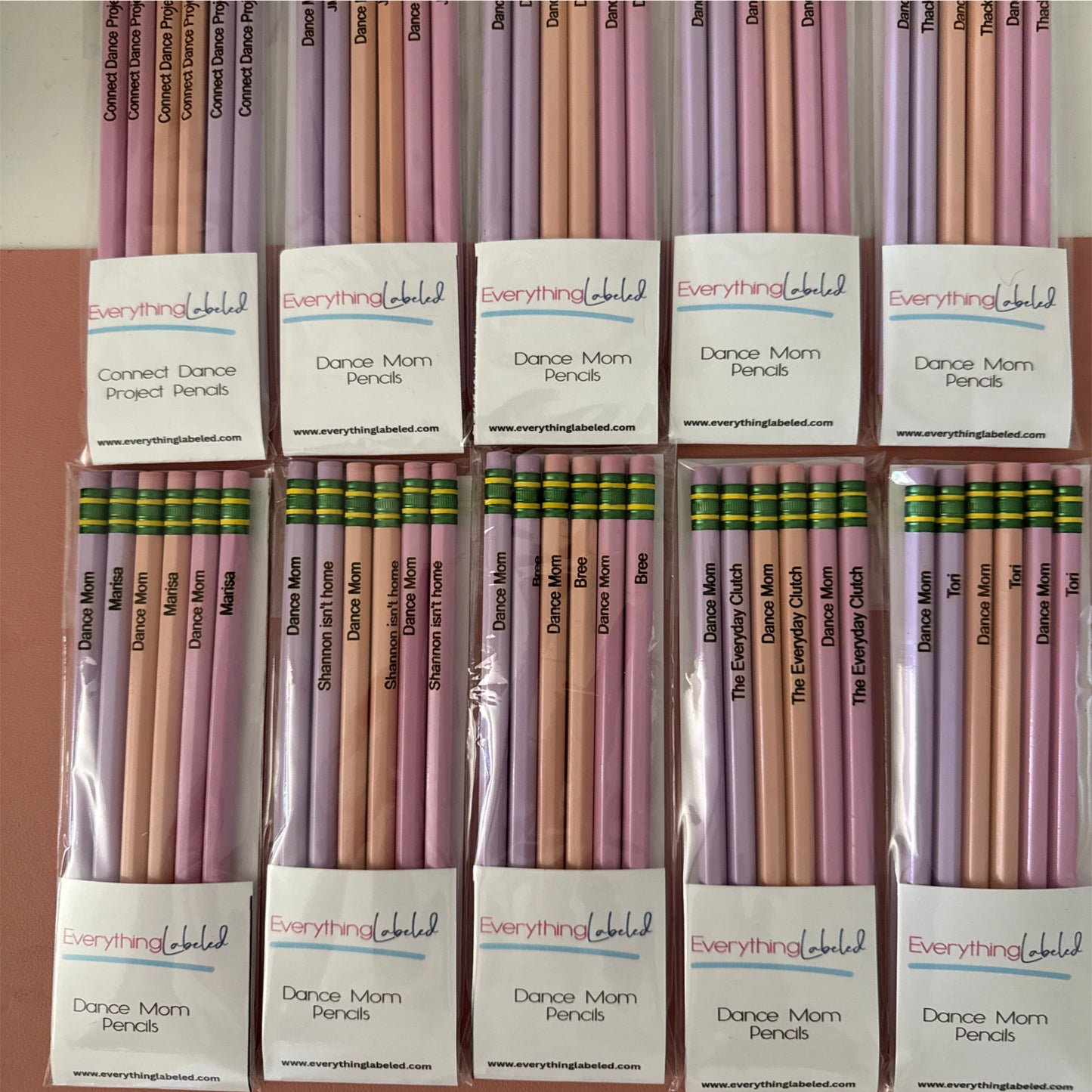 Custom Engraved Ticonderoga Pencils | Pastel Pencils Everything Labeled