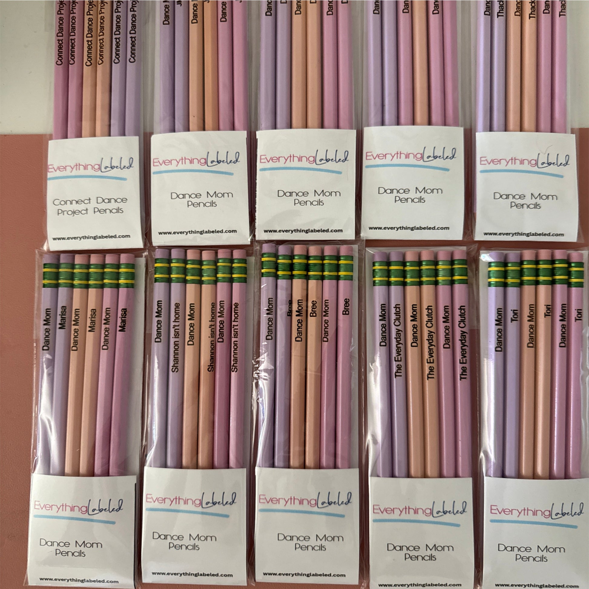 Custom Engraved Ticonderoga Pencils | Pastel Pencils Everything Labeled