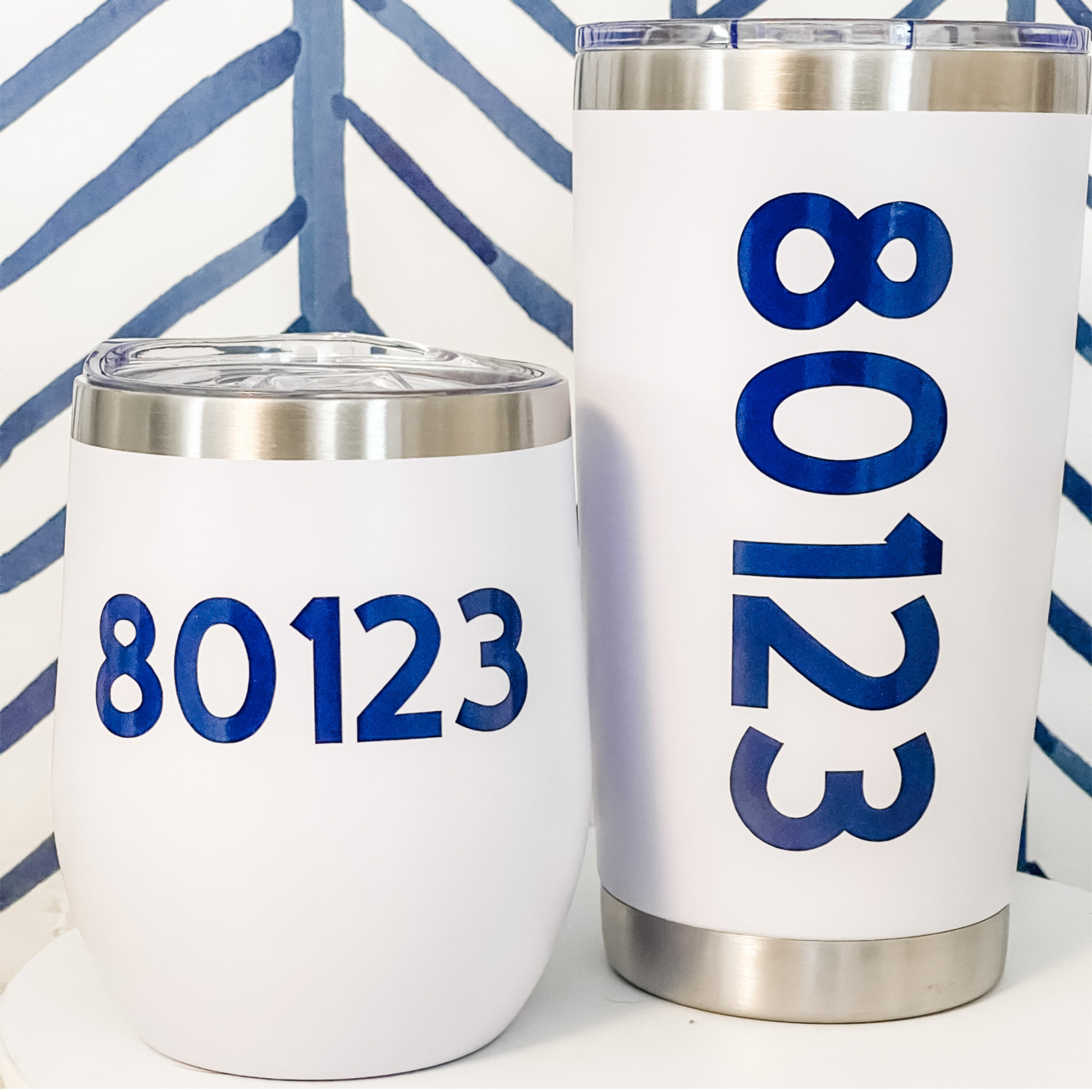 Custom Zip Code Drinkware | Personalized Hometown Tumblers, Glasses & Wine Cups Everything Labeled