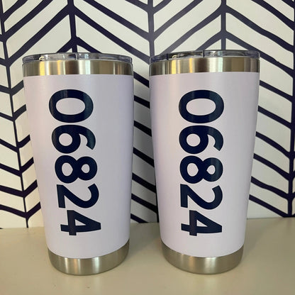 Custom Tall Stainless Steel Tumbler with Lid Everything Labeled