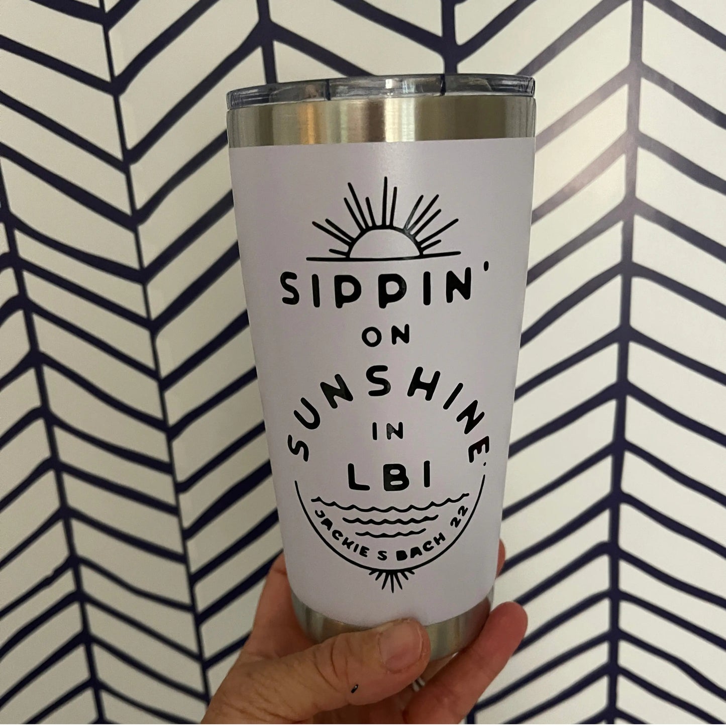 Custom Tall Stainless Steel Tumbler with Lid Everything Labeled