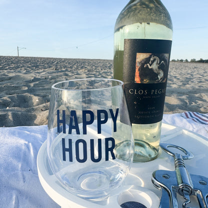 Happy Hour Acrylic Wine Glass Everything Labeled