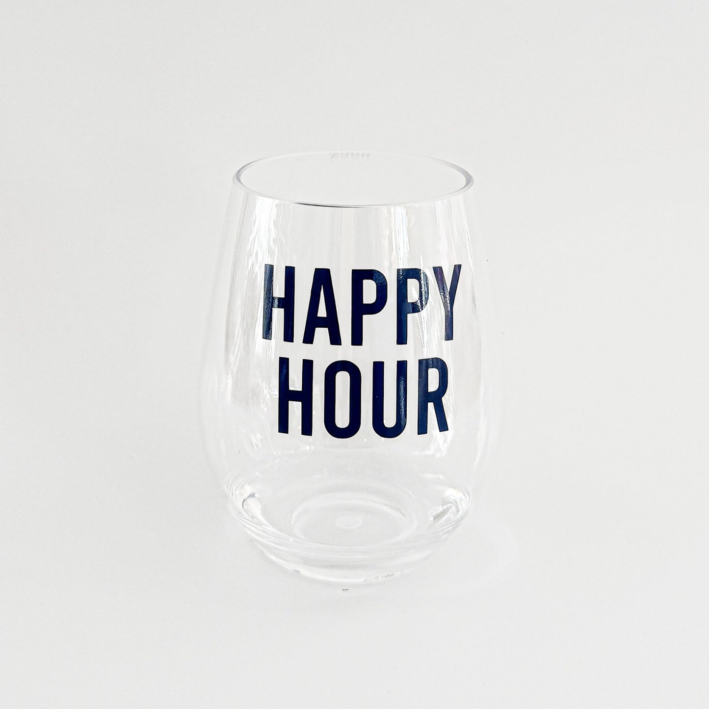 Happy Hour Acrylic Wine Glass Everything Labeled