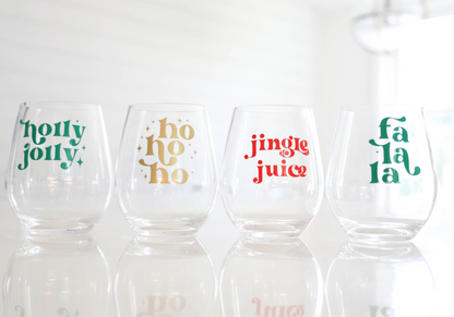 Holiday Acrylic Wine Glasses | Perfect Christmas Hostess Gift Everything Labeled