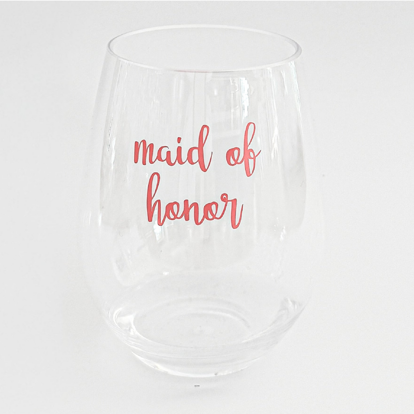 Bridal Party Wine Glass – Bridesmaid & Maid of Honor Acrylic Wine Glass Everything Labeled