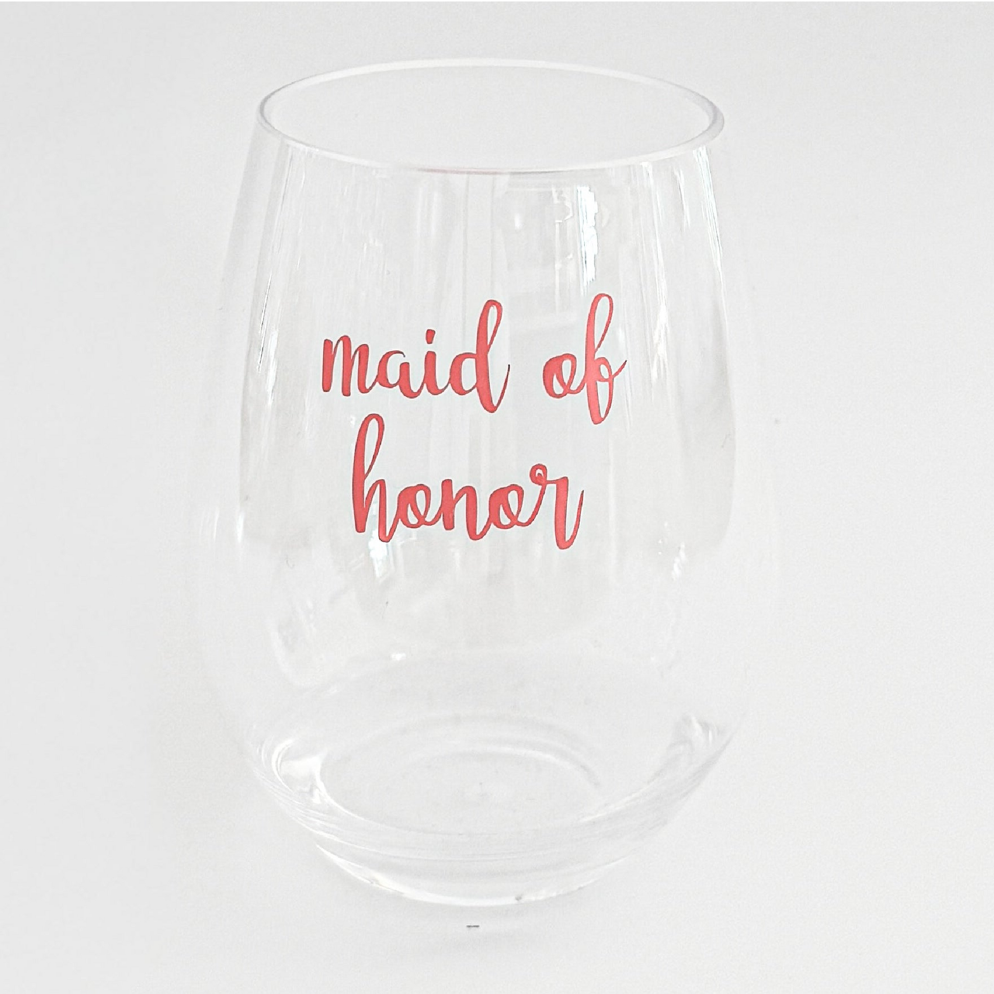 Bridal Party Wine Glass – Bridesmaid & Maid of Honor Acrylic Wine Glass Everything Labeled