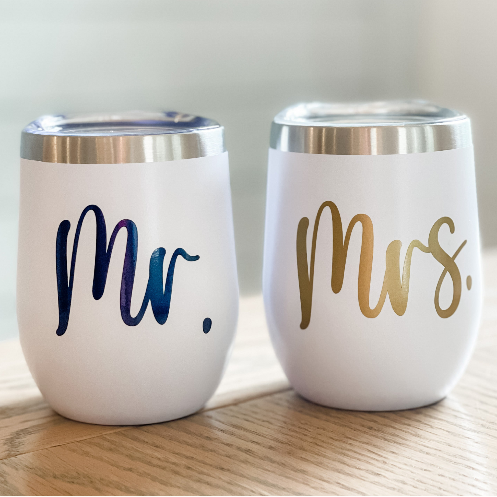 Mr. & Mrs. Drinkware – Personalized Wedding Tumblers Everything Labeled