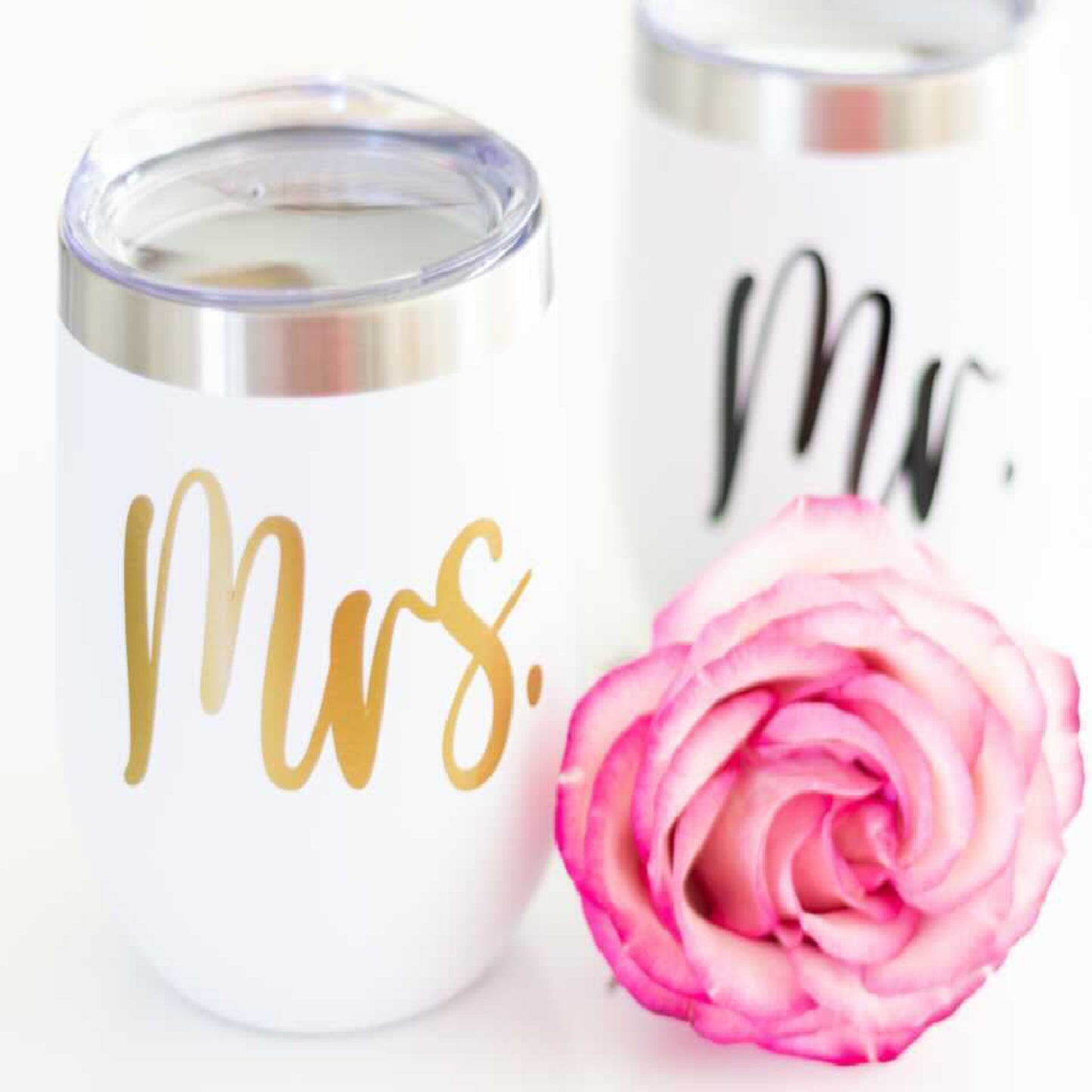 Mr. & Mrs. Drinkware – Personalized Wedding Tumblers Everything Labeled