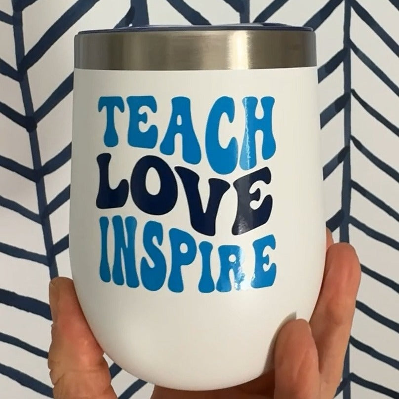 Teacher Stainless Steel Tumbler | 12 oz Insulated Teacher Gift Everything Labeled