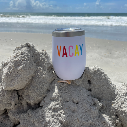 Vacay Stainless Steel Tumbler – 12 oz Insulated Vacation Drinkware Everything Labeled