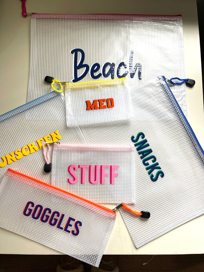 Custom Shadow Monogram Zipper Pouches