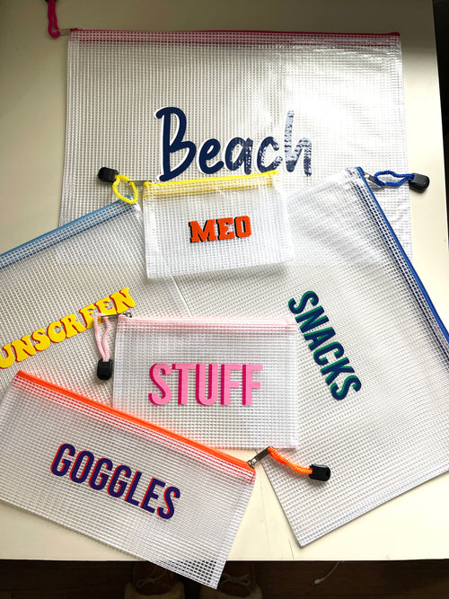 Custom Shadow Monogram Zipper Pouches