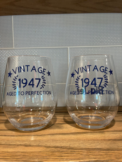 Vintage 1947 Wine Glasses